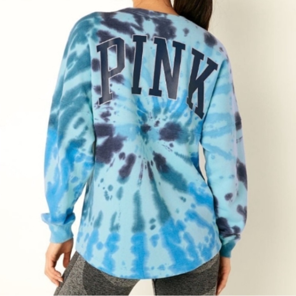 PINK Victoria’s Secret Sweatshirt Spiral Tie Dye Shine Oversized size XSmall